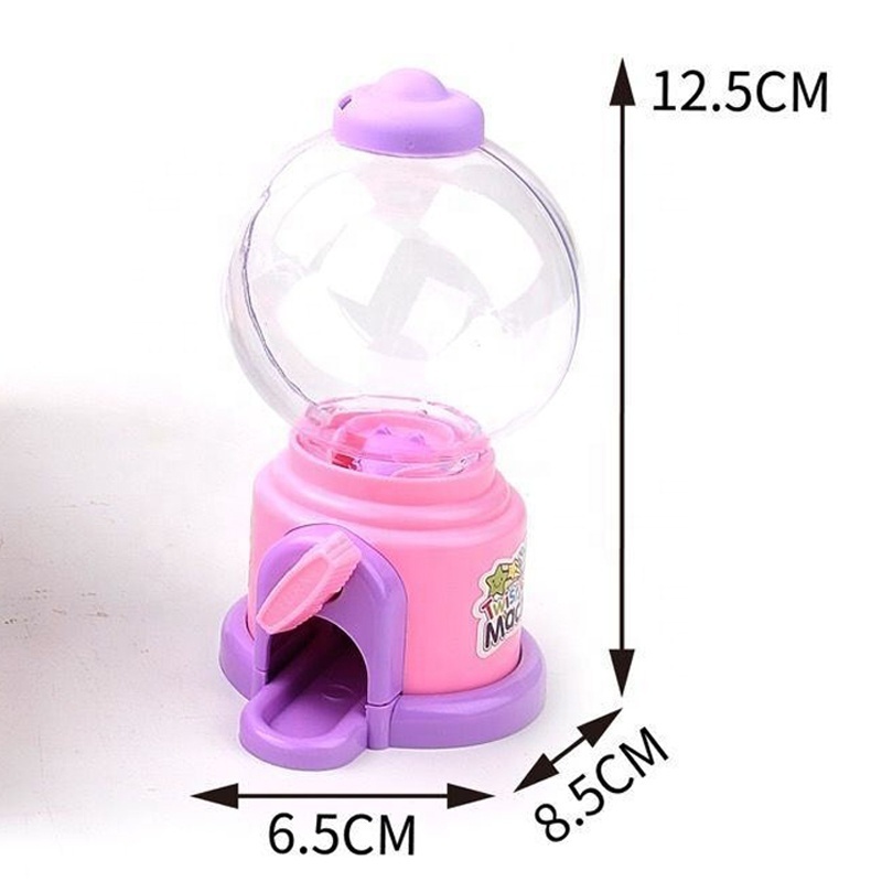 9PCS Hot Plastic Crown Round Candy Jar Mini Popcorn Vending Machine Gumball Dispenser Easter Candy Toys For Wholesale