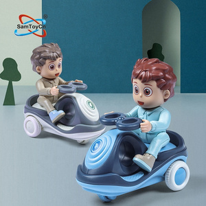 Samtoy Children 12PCS Cartoon Twist Swing Toy Car Plastic Pull Back Friction Mini Cars Toys for Kids