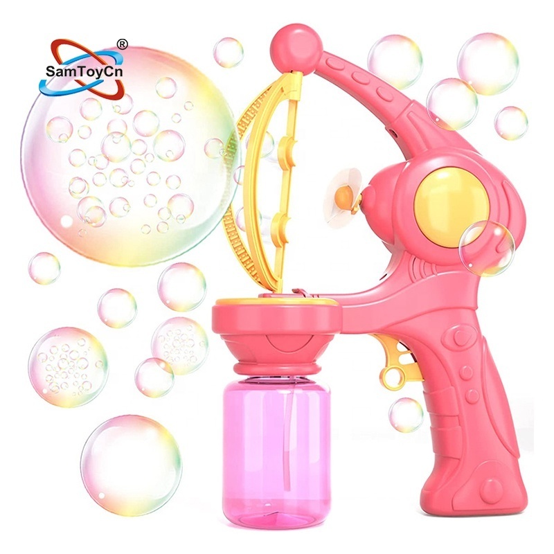 Samtoy Kids Summer Outdoor Electric Automatic Bubble Maker Blower Toys Blaster Gun Bubble Machine Gun with Bubble Solution