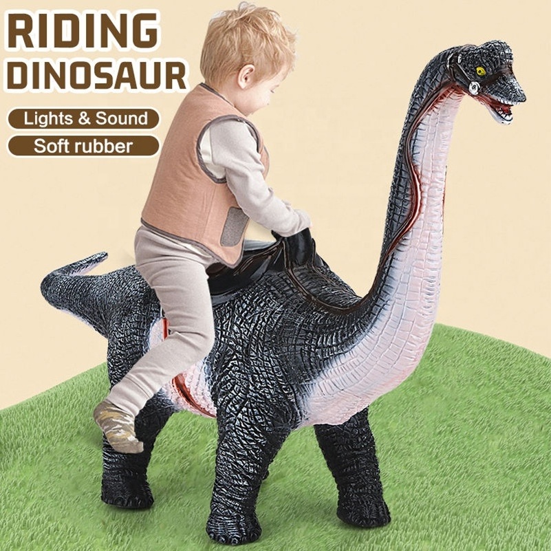 Samtoy Mountable Soft Rubber Riding Man-carrying Animal Toy Kids Big Size Ride On Dinosaur with Roaring Sound and Light