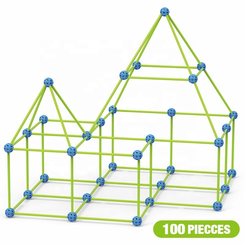 Samtoy 100 PCS DIY Tent STEM Glow Construction Blocks Model Building Toys Magic Fort Building Kit for Kids