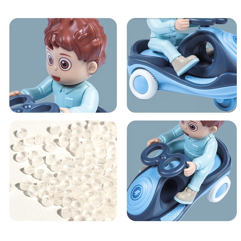 Samtoy Children 12PCS Cartoon Twist Swing Toy Car Plastic Pull Back Friction Mini Cars Toys for Kids