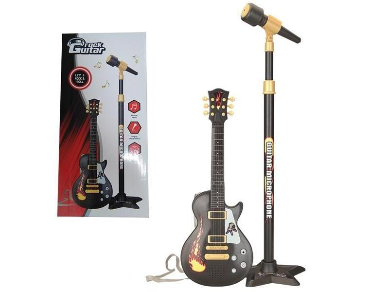 Fashion Electronic Kids Toy Plastic Guitar Karaoke Microphone Combination Musical Instrument Toy Set for Kids