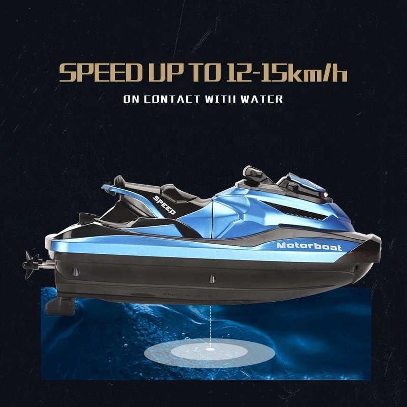 Samtoy 2.4G 4CH Electric Remote Control 1/47 12-15 KM/H Motor Boat Model Racing High Speed RC Boat for Kids Adults