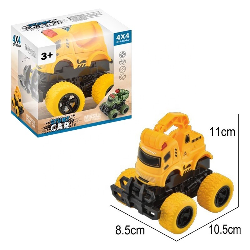 Samtoy Kids 4PCS Deformation 360 Rotation Excavator Friction Diecast Toy Vehicles Truck Toy Set for Boys