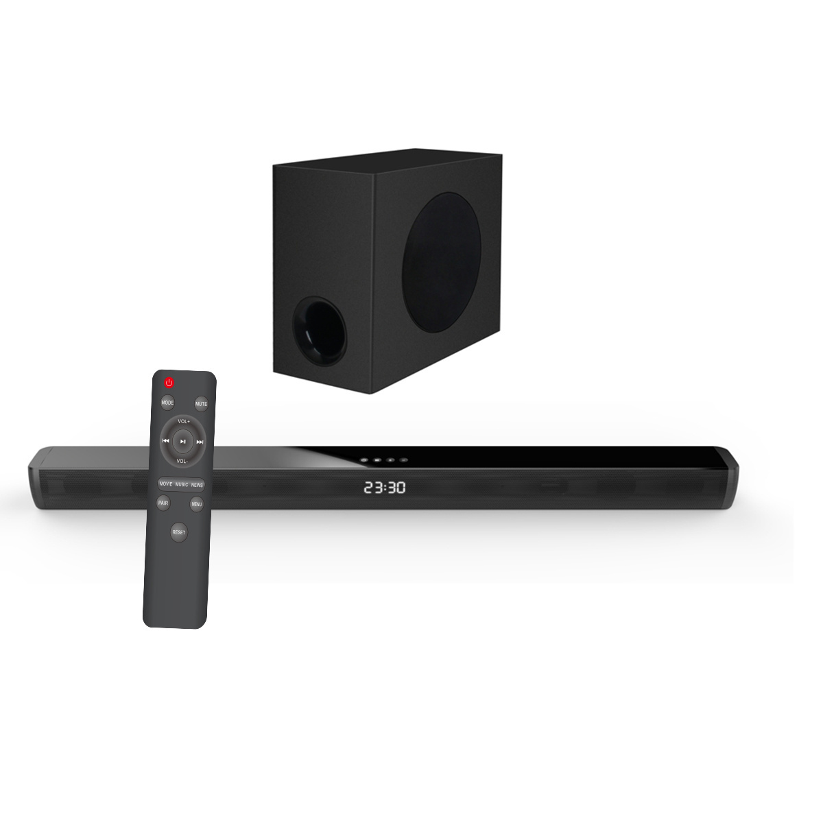 Samtronic  2.1CH Sound Bar System Subwoofer BT V5.1 Home Theater Wireless Soundbar For Smart Tv with wireless subwoofer