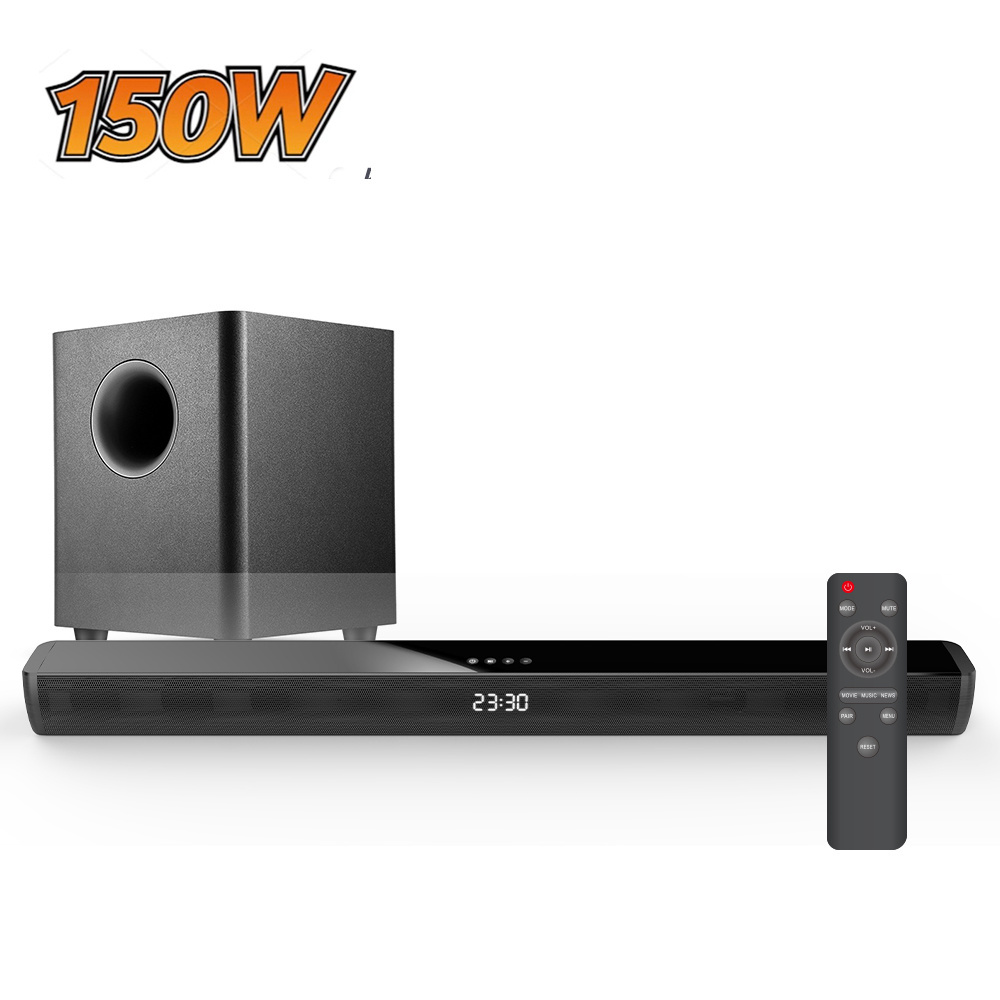 Samtronic  hot sale projector soundbar speaker 150W Home Cinema 2.1 sound bar with wireless 6.5 inches  subwoofer