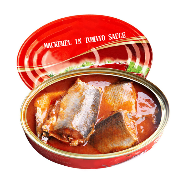 Free Sample Mackerel Fish Canned Seafood Canned Fish Mackerel Tin Cans For Food Canning Fish