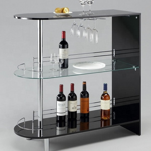 Versatile Bar Table with Built-in Storage Shelf: Organize and Display Your Essentials