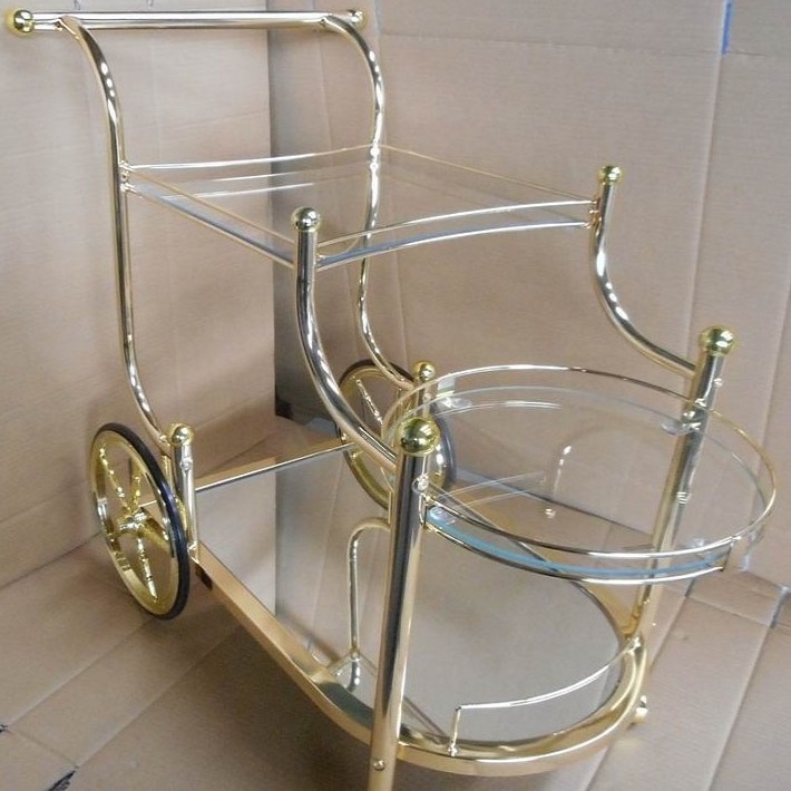 Bar Glass Serving Cart