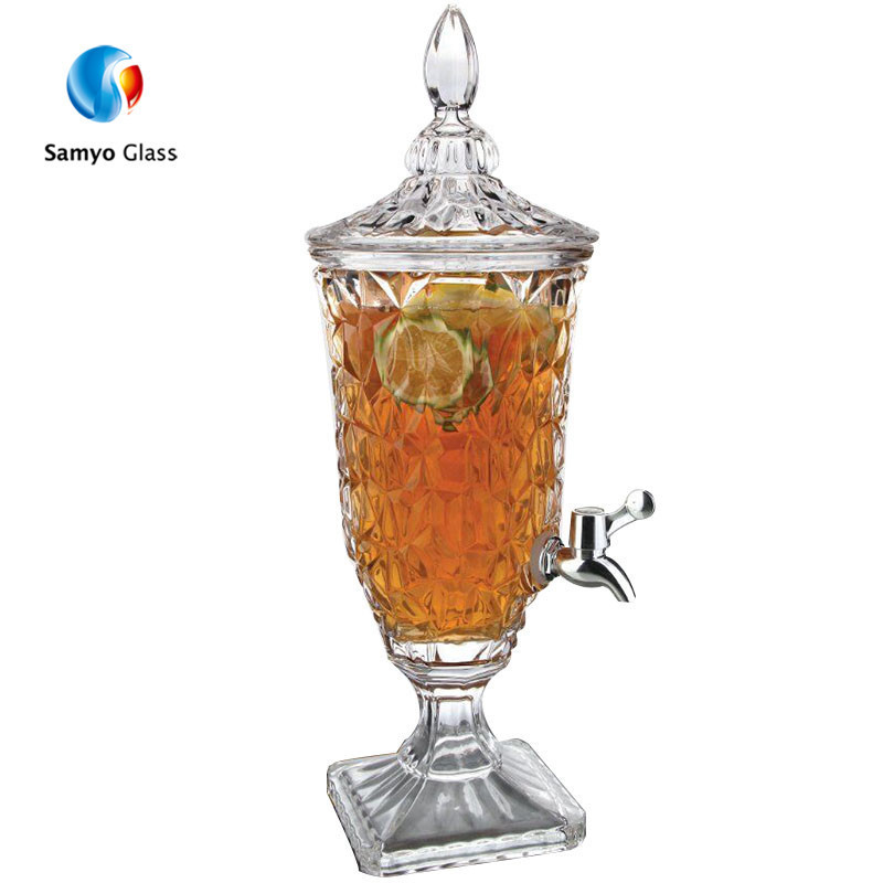 Hot selling glass drink water dispenser with tap for hotel home and restaurant use