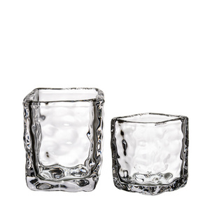 Samyo Wholesale Cheap Blanks Empty Crystal Glass Candle Holders Lanterns Candle Jars