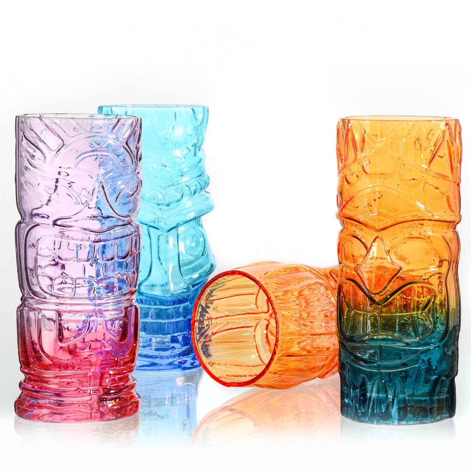 Wholesale Glassware Custom Hawaiian Tiki Mug Decor Cocktail Glasses Cup Bar Tiki beer glass