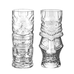 Wholesale Glassware Custom Hawaiian Tiki Mug Decor Cocktail Glasses Cup Bar Tiki beer glass