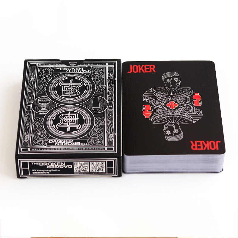 Wholesale Advertising Poker Unique Design Black Poker Interesting Paper Card for Gaming poker chips clay