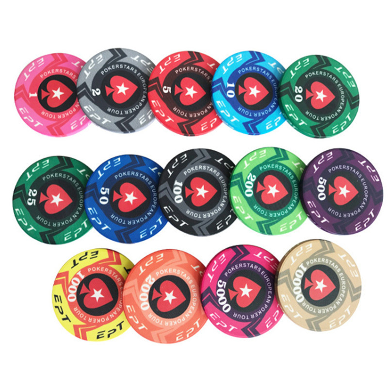 EPT/WPT Chips Professional Ceramic Poker Chips Customize Made Poker Token with Custom Service