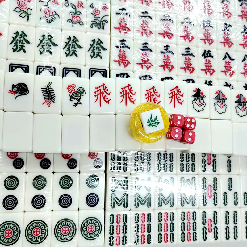 Factory Hot Selling Ivory White Hand kneading mahjong Chinese Numbered Tiles Mahjong Set 144 152 168