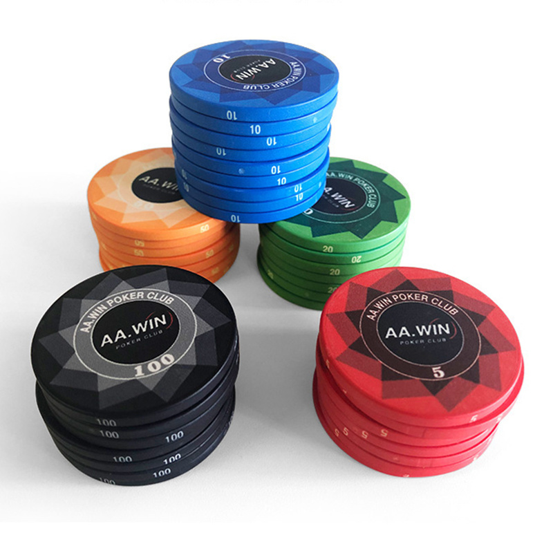 Free Design Custom Ceramic Poker Chips 39mm 43mm 50mm 55mm Ceramic Materials Poker Token