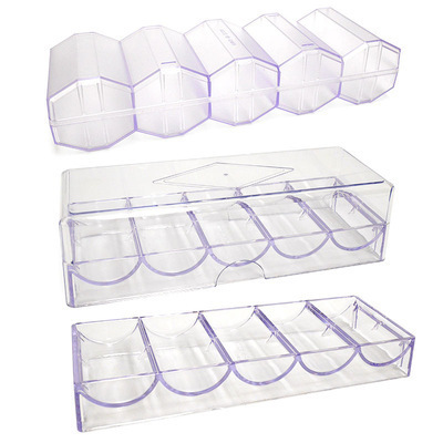 100-200PCS Acrylic Poker Chip Tray/Rack/Box High Quality Transparent Poker Chips Case for Casino