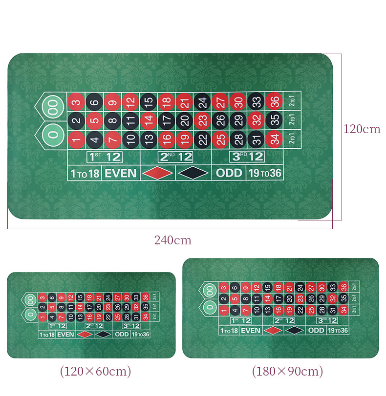 1.2x0.6m Portable Texas Poker Table Mat Rubber Cover Top Cloth Casino Poker Board Game Pad 10 seats Poker Table Mat