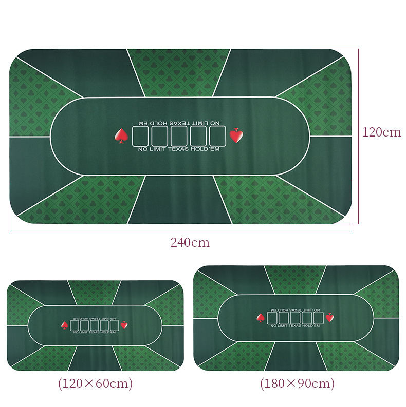 1.2x0.6m Portable Texas Poker Table Mat Rubber Cover Top Cloth Casino Poker Board Game Pad 10 seats Poker Table Mat