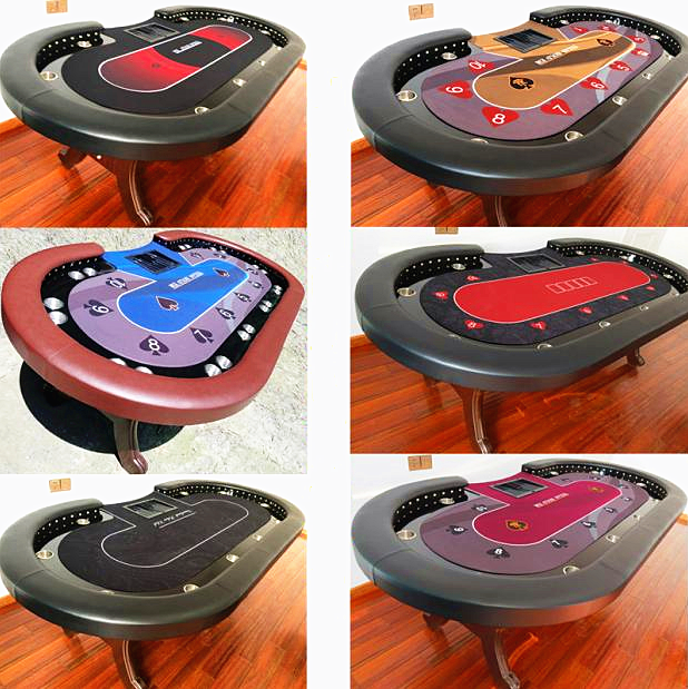 96inch LED Luxury Rubber Texas Poker Mat Disc Foot Texas Holder Poker Table