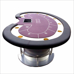 Poker Table Luxurious Stainless Steel Legs Casino Texas Hold'em Poker Table