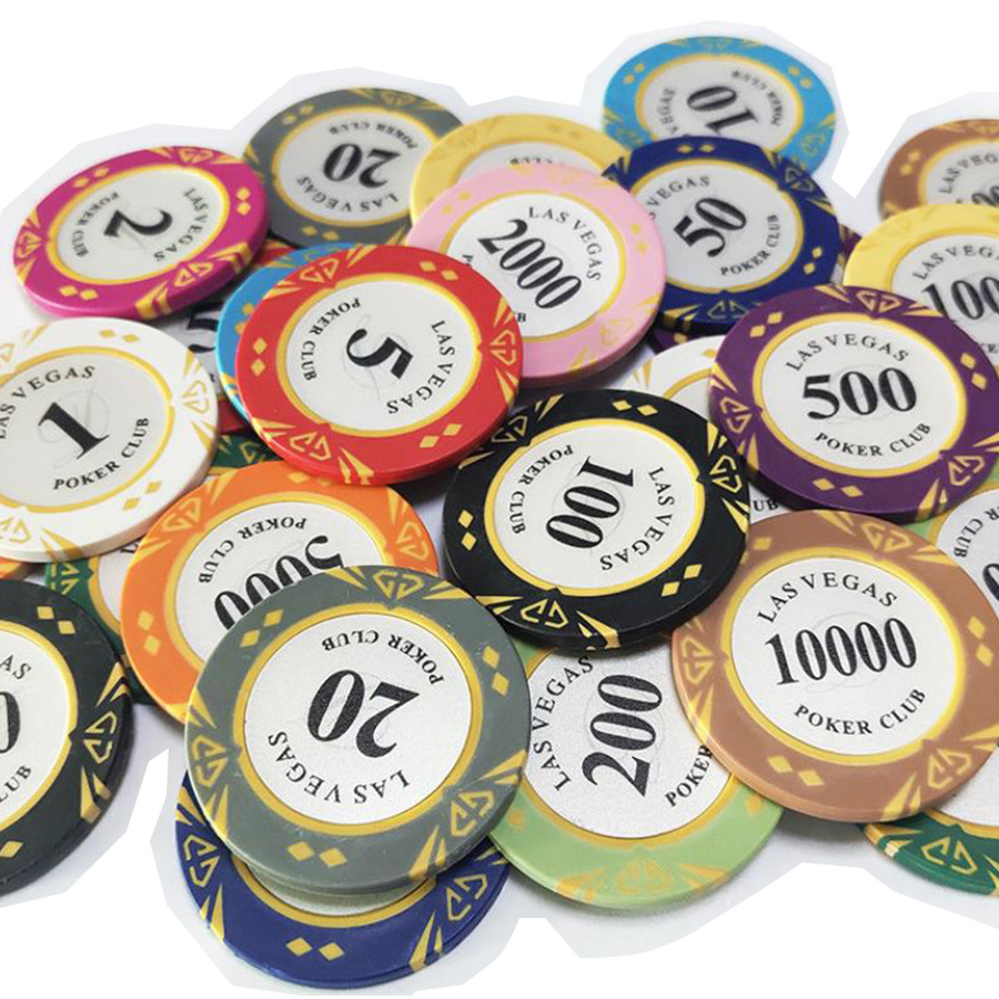 Poker chip for Texas Hold'em,Blackjack,Gambling Casino Chips Weight 14 Gram Clay Composite