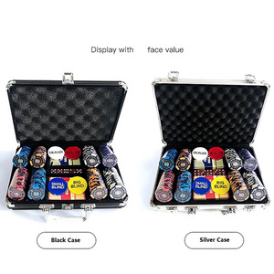 200 PCS 14 Gram Clay Poker Chips Set for Texas Hold'em, Blank Chips Numbered Chips, Aluminum Case Poker Chip Sets.