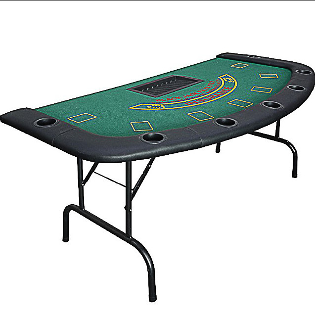 Foldable Black Jack  Table Storage Iron Frame Rectangular Poker Table folding poker table