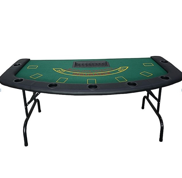 Foldable Black Jack  Table Storage Iron Frame Rectangular Poker Table folding poker table