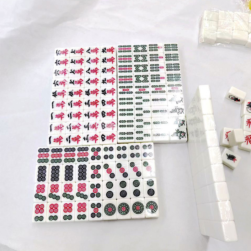 Factory High Quality Ivory White Hand kneading Mahjong Set Singapore Numbered Tiles Mahjong Set 144 152 168