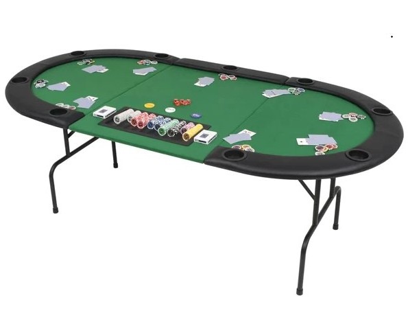 9-Player Folding  3 Fold Oval Green Portable poker table entertainment table manufacturers direct poker table custom