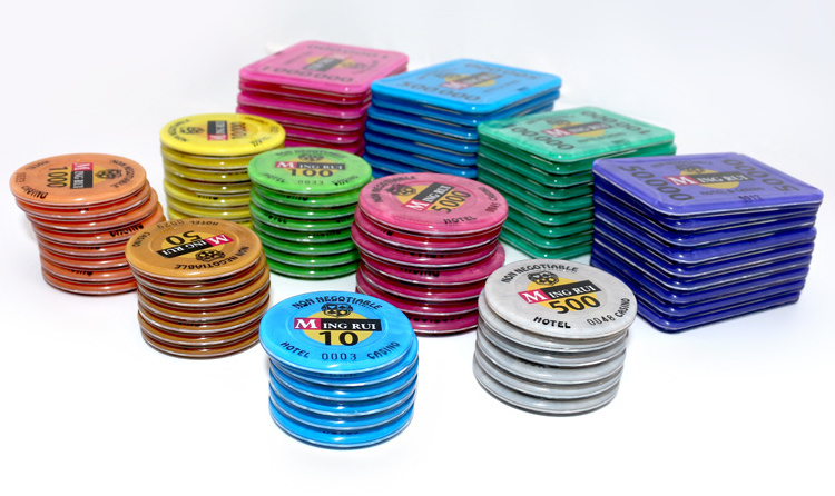 Irradiative Poker Chips Rectangle Value Casino Chips Texas Hold'em Poker Wholesale Acrylic Poker Chips