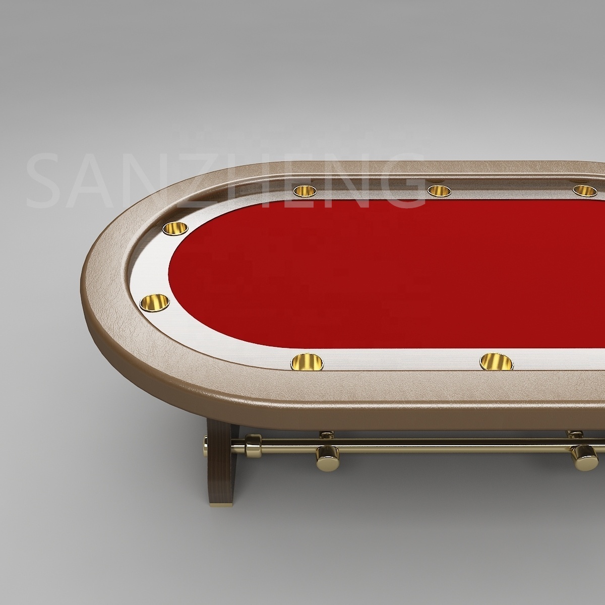 Customized Casino Professional Poker Table Luxury Texas Blackjack 96 Inches With Cup Holder Leather Poker Table