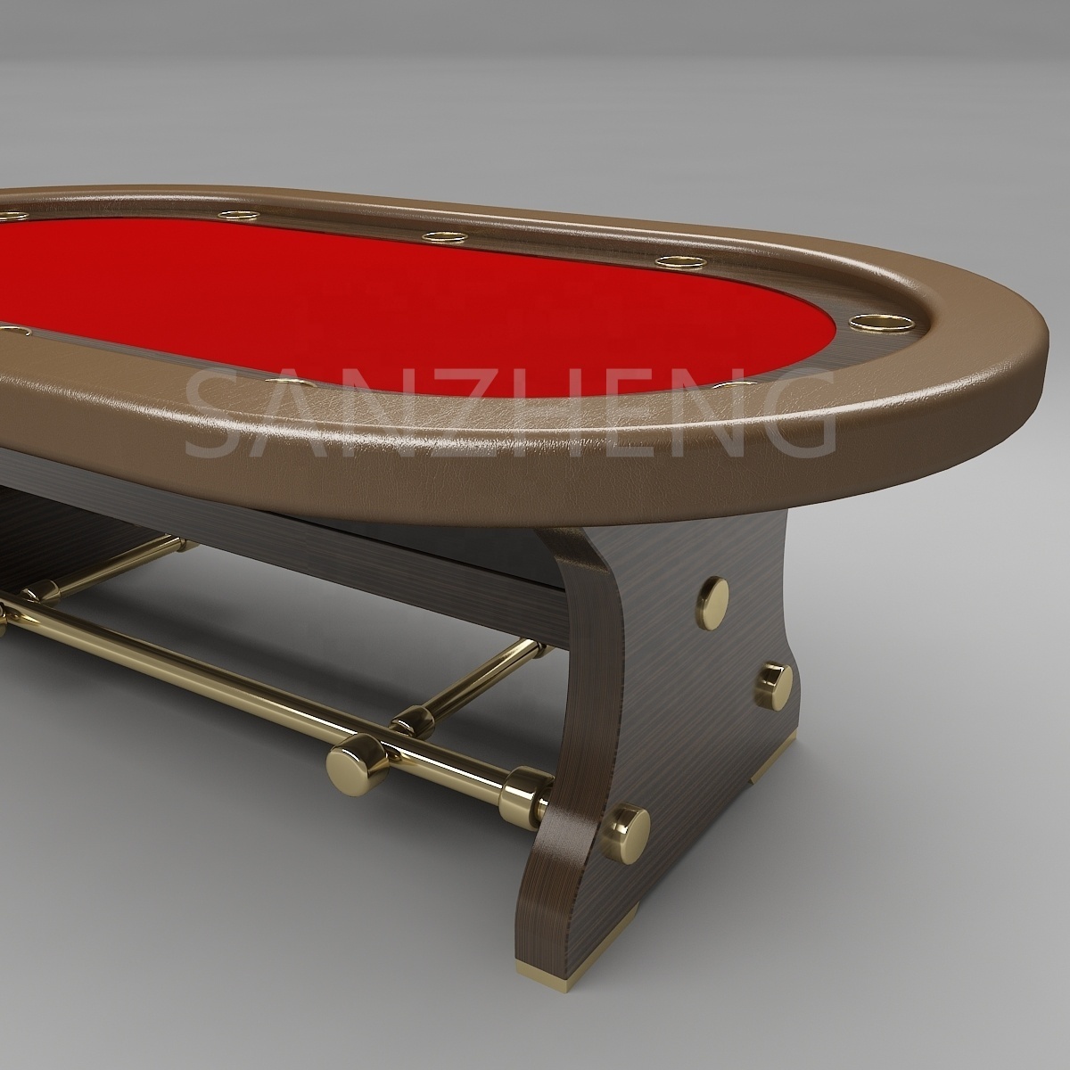 Customized Casino Professional Poker Table Luxury Texas Blackjack 96 Inches With Cup Holder Leather Poker Table