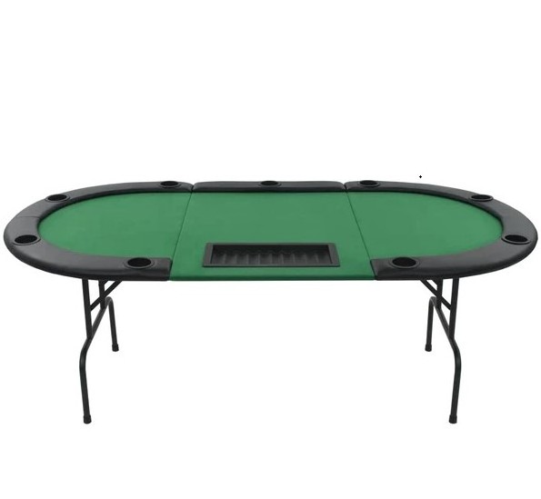 9-Player Folding  3 Fold Oval Green Portable poker table entertainment table manufacturers direct poker table custom