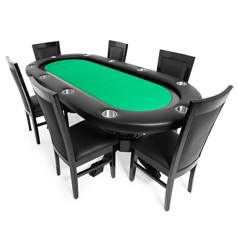 96 Inch Casino Tiger Claw Legs Poker Table with LED Lamps USB Charging Jack Texas Hold Em Custom Casino Table