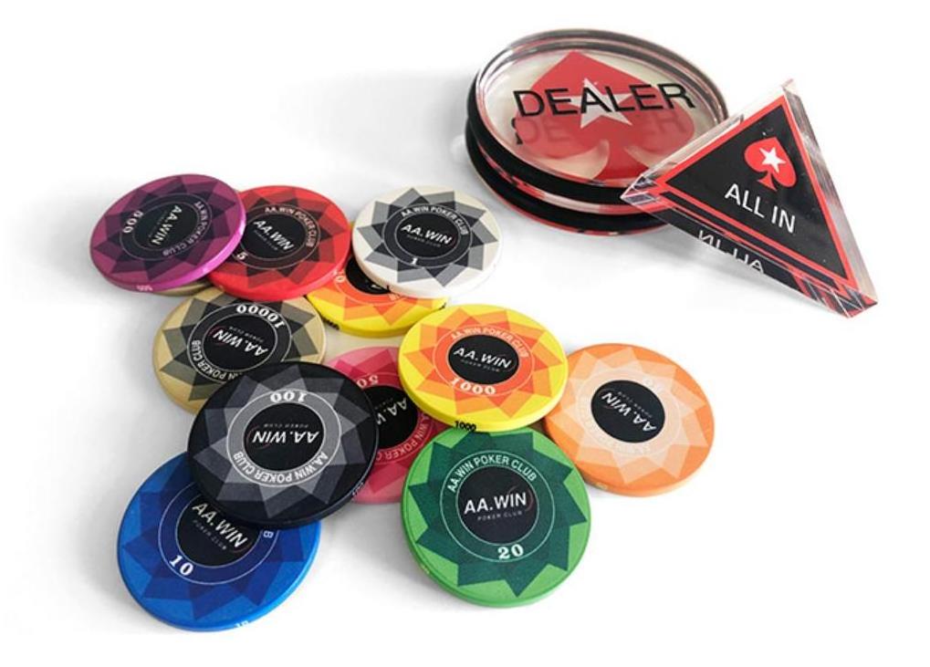 14 Gram Clay Poker Chips Customize Texas Hold'em, Blank Chips Numbered Chips,Ceramic Chips Aluminum Case for Customization