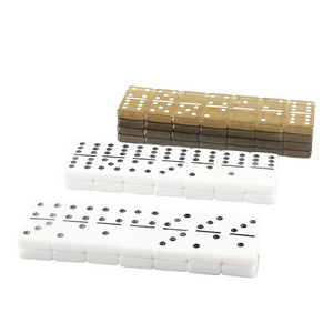 Wholesale Aluminum Box Custom Logo Mexican Train Antique Domino Game Domino Set Case Toys White Pvc with Dominoes Box