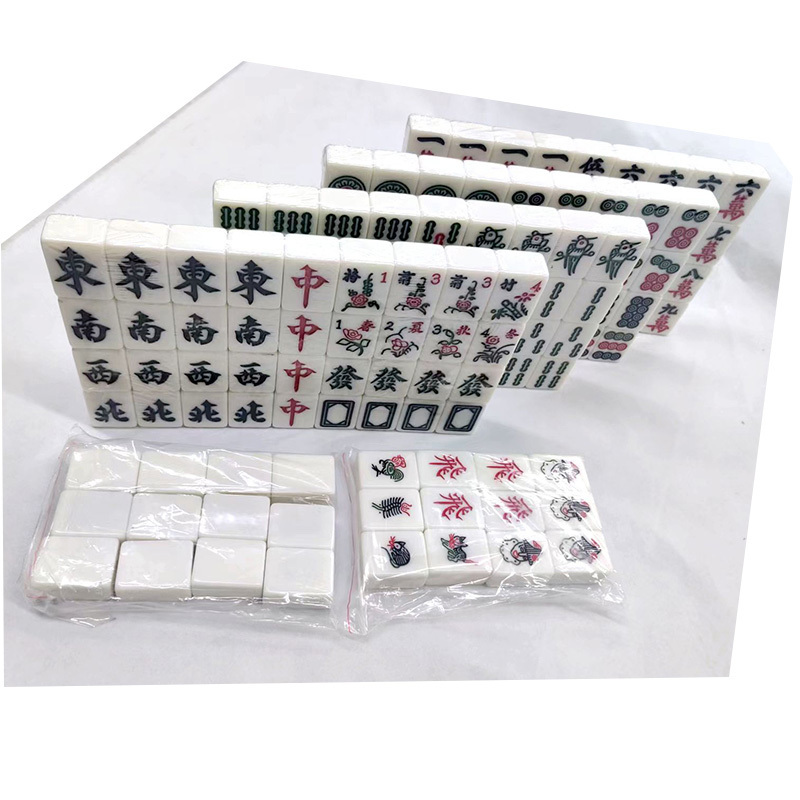 Factory High Quality Ivory White Hand kneading Mahjong Set Singapore Numbered Tiles Mahjong Set 144 152 168