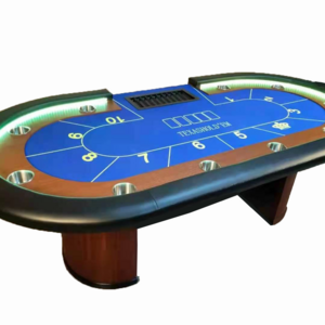 10 Person Texas Hold Em Oval Casino Poker Table Playing Card Table With LED Lamps  Gambling Table