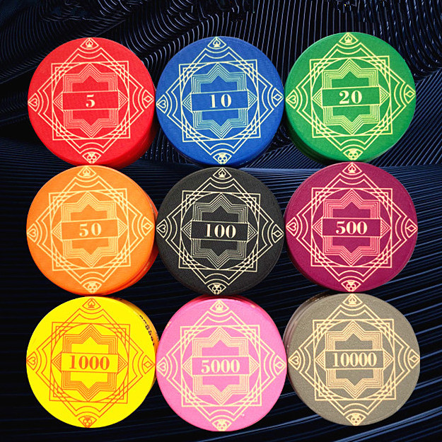 Wholesale Custom Made Colorful Ceramic Poker Chips 39 mm Casino Chips for Playing Games