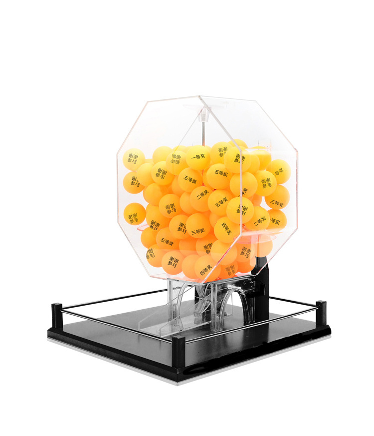 Acrylic Bingo Cage Transparent Manual Ernie Lottery Machine with Color Balls Draw Machine Lucky Dip Lucky Draw Box lucky draw