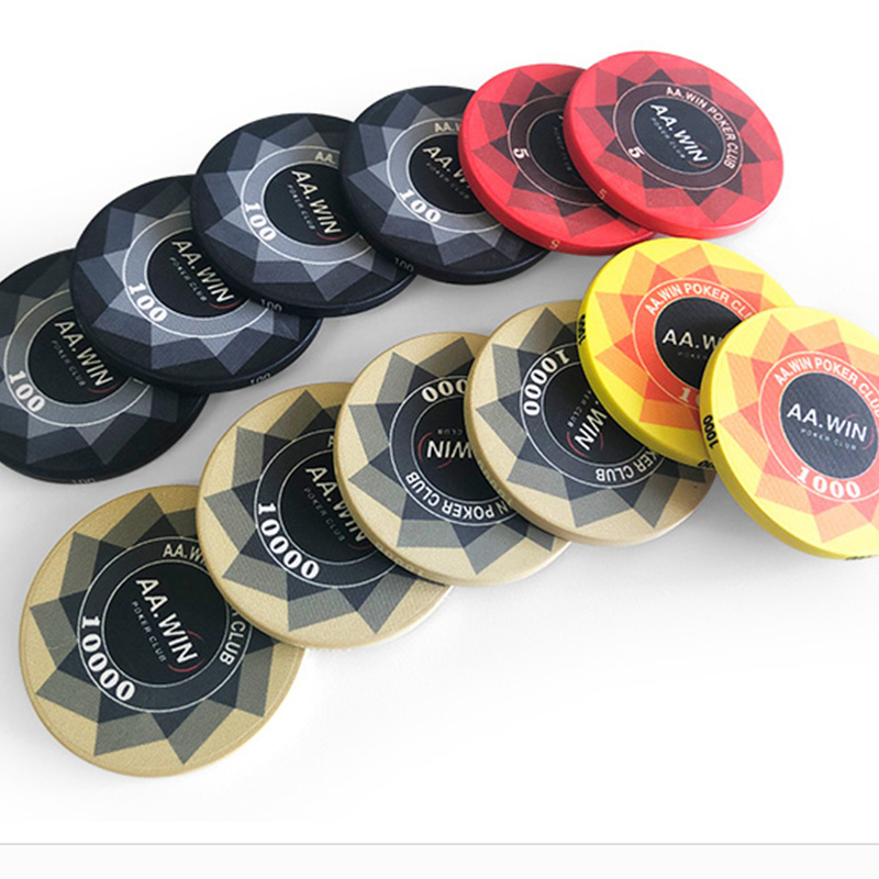 Free Design Custom Ceramic Poker Chips 39mm 43mm 50mm 55mm Ceramic Materials Poker Token