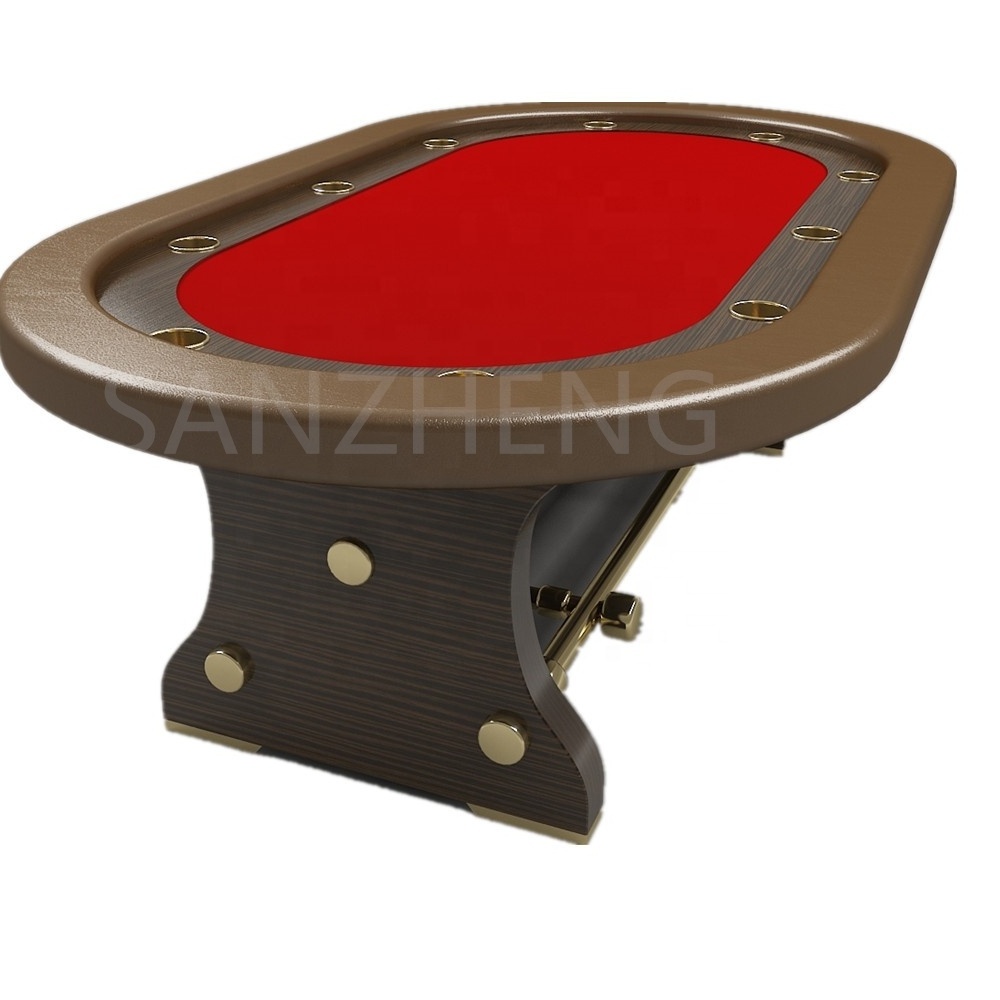 Customized Casino Professional Poker Table Luxury Texas Blackjack 96 Inches With Cup Holder Leather Poker Table