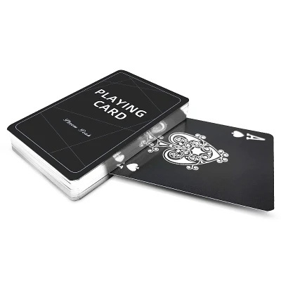 Printer Durable  Cheap Black Golden Custom Logo Print Poker PVC Waterproof Black Plastic Front and Back Playing Cards