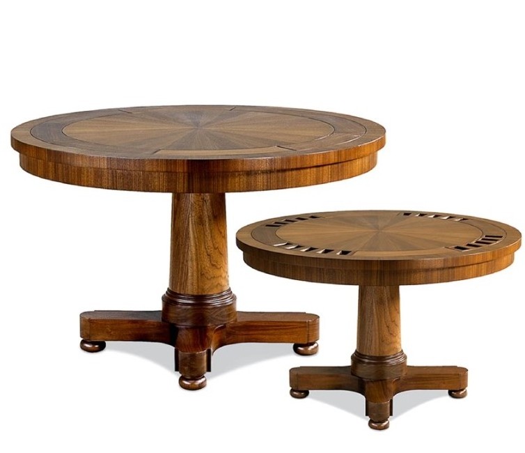 Multi-function Furniture Solid Wooden Table Customizing Round Poker Table with Wood Grain Design