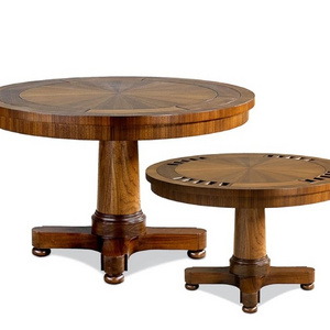 Multi-function Furniture Solid Wooden Table Customizing Round Poker Table with Wood Grain Design