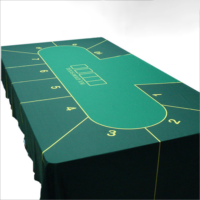 Custom Flannelette Based Poker Table Mat Smooth Surface Poker Mat Table Cloth on Poker Table Top Cover